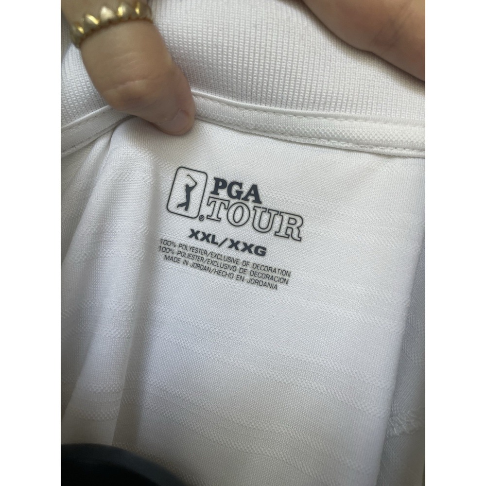 PGA Tour Men's 2XL Golf Polo Shirt Performance White Short Sleeve - Picture 3 of 4